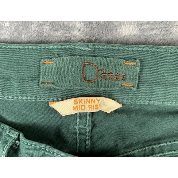 Dittos Mid Rise Skinny Jeans Women's Size 28 Green Stretch Pants Relaxed Casual - Picture 6 of 9
